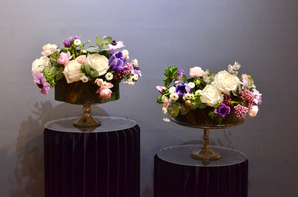 Beginner floristry course, flower box design with roses, anemone, asclepia and butterfly ranunculus