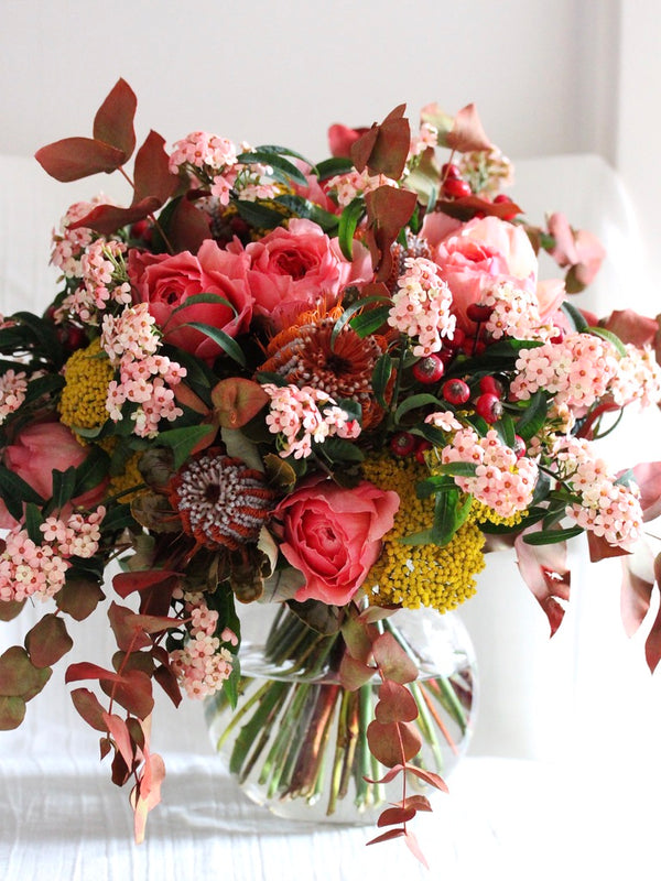 Hand-tied Bouquet Workshop, seasonal hand tied bouquet in autumnal colours