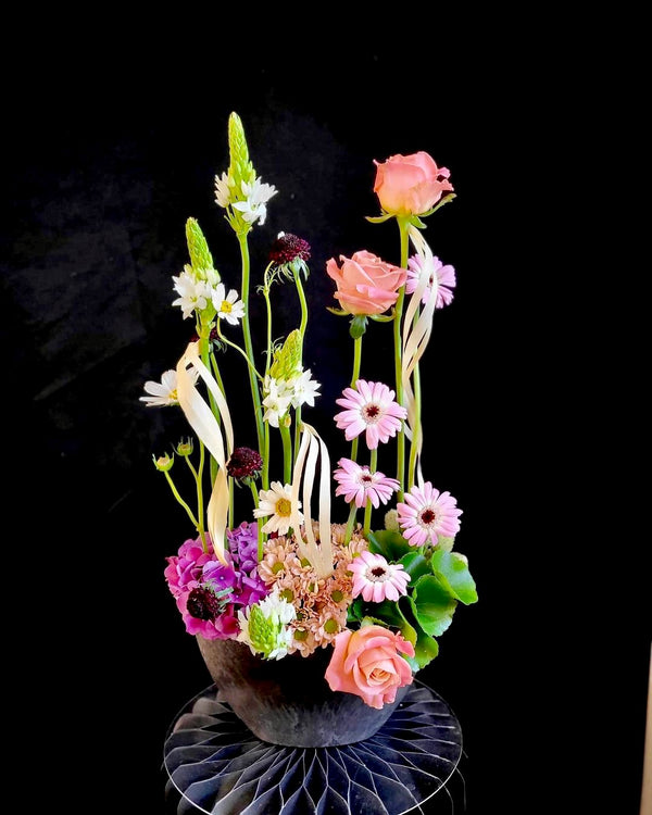 Floristry class. Student's work. Parallel design.