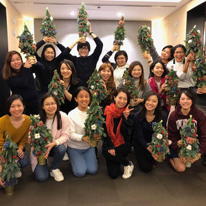 Private Group Floral Workshop, mini christmas tree, education and training company
