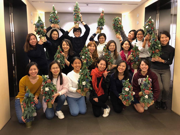 Private Group Floral Workshop, mini christmas tree, education and training company