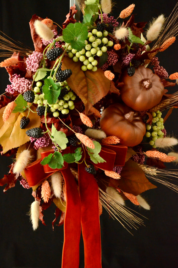 seasonal wreath workshop, artificial autumn foliage and berries